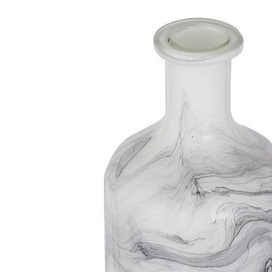 A&B Home Svirla Swirl Large White & Black Vase