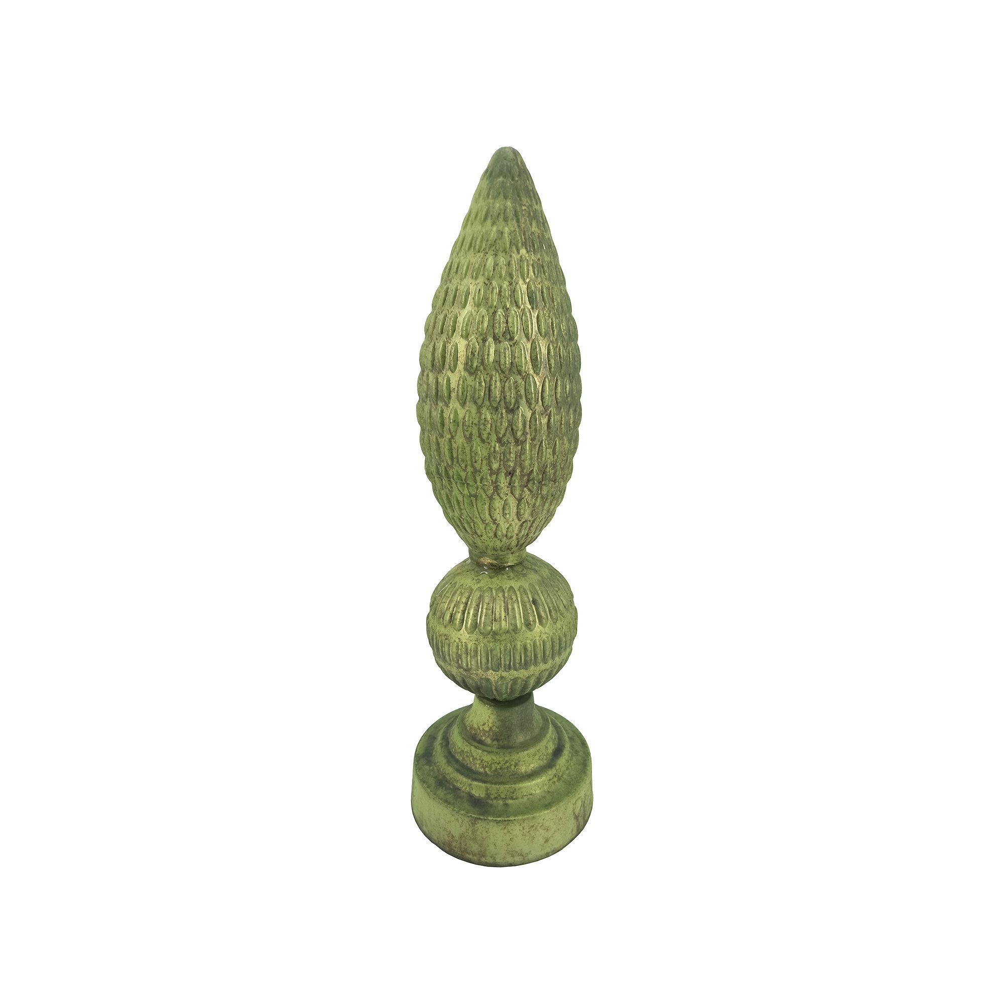 Metallic Green Obelisk Table Decor
