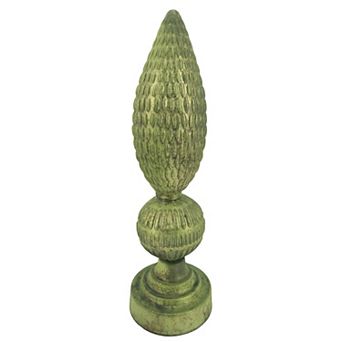 A&B Home Metallic Green Obelisk Table Decor