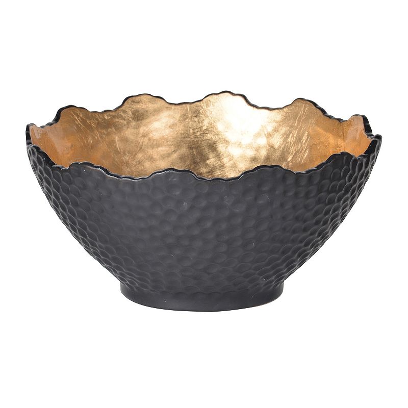 Metro Faux Gilded Decorative Bowl Table Decor, Black
