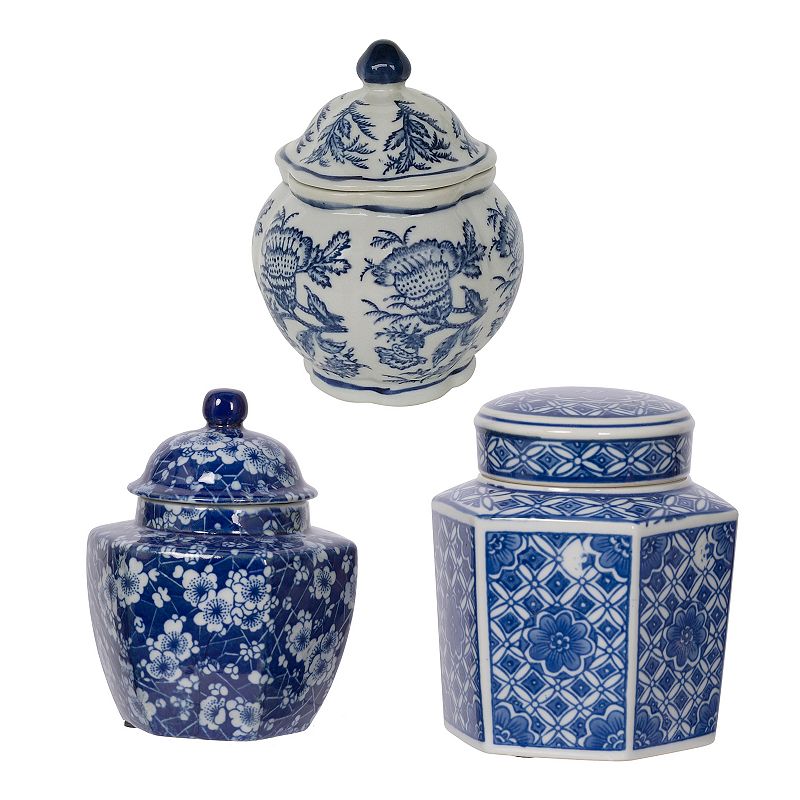 Leith Decorative Jar Table Decor 3-piece Set, White