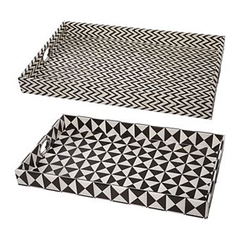 Hanley Geometric Decorative Tray Table Décor 2 pc Set