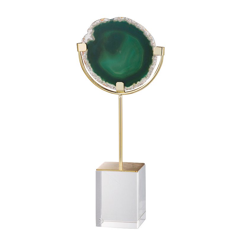 Floating Agate Table Decor, Green