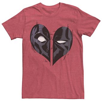 Men's Marvel Deadpool Heart Mask Valentine's Tee