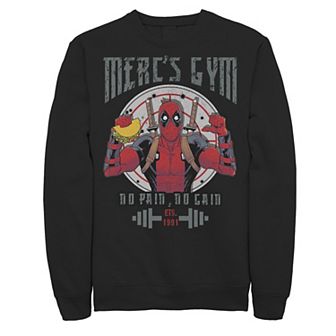 Men's Marvel Deadpool Merc's Gym No Pain No Gain Sweatshirt