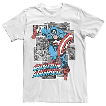 Men's Marvel Avengers Captain American Comic Panel Portrait Tee