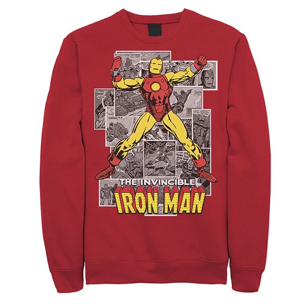 Men's Marvel Avengers Iron Man Comic Panel Portrait Sweatshirt