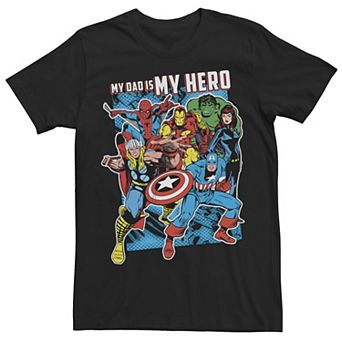 Men's Marvel Heros My Dad My Hero Father's Day Tee