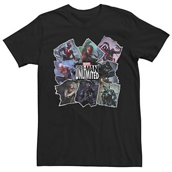 Men's Marvel Spider-Man Unlimited Page Tear Out Tee