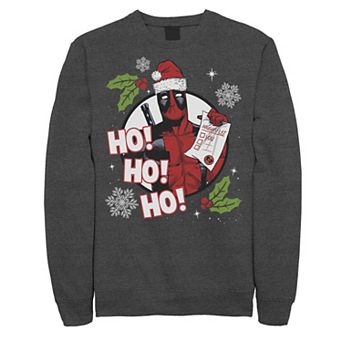 Men's Marvel Deadpool Santa Naughty List Holiday Sweatshirt