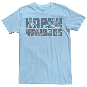 Men's Marvel Happy Holiday Heroes Seasonal Tee