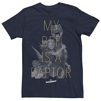 Men's Marvel Runaways Gertrude Yorkes Old Lace BFF Raptor Tee