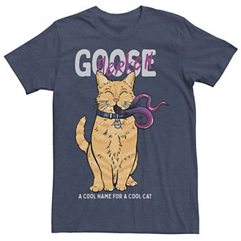Men's Marvel Captain Marvel Goose Cool Name For A Cat Cartoon Style Graphic Tee
