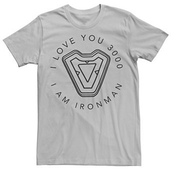 Men's Marvel Avengers Endgame Iron Man I Love You 3000 Quote Circle Logo Graphic Tee