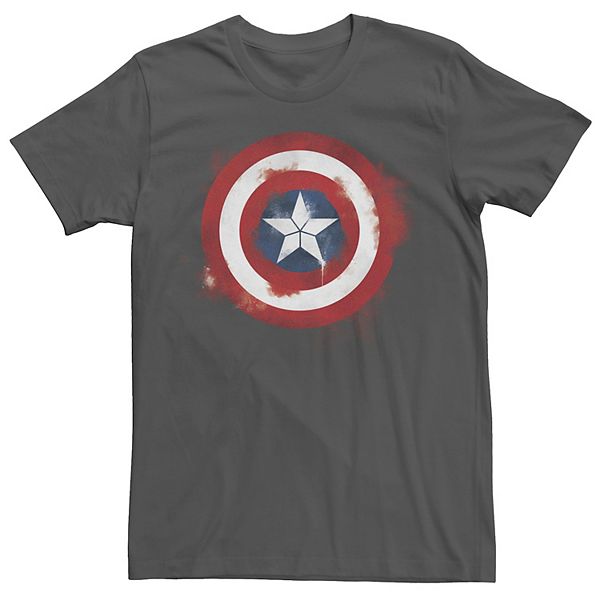 Men's Marvel Avengers Endgame Spray Paint Captain America Logo Graphic Tee