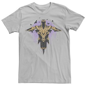 Men's Marvel Avengers Endgame Thanos Armor Painted Fade Portrait Graphic Tee