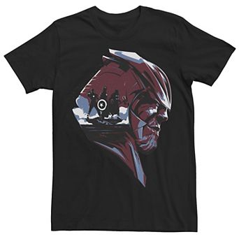Men's Marvel Avengers Endgame Thanos Head Avengers Silhouette Graphic Tee