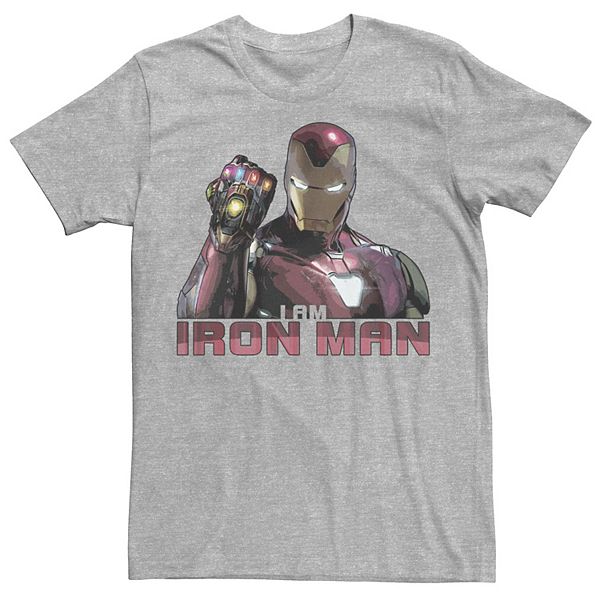 Men S Marvel Avengers Endgame I Am Iron Man Movie Quote Portrait Graphic Tee