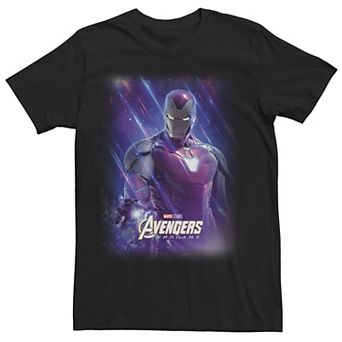 Men's Marvel Avengers Endgame Iron Man Galactic Space Poster Graphic Tee