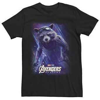 Men's Marvel Avengers Endgame Rocket Raccoon Galactic Space Poster Graphic Tee