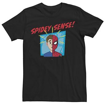 Men's Marvel Spider-Man Far From Home Spidey Sense Face Split Graphic Tee