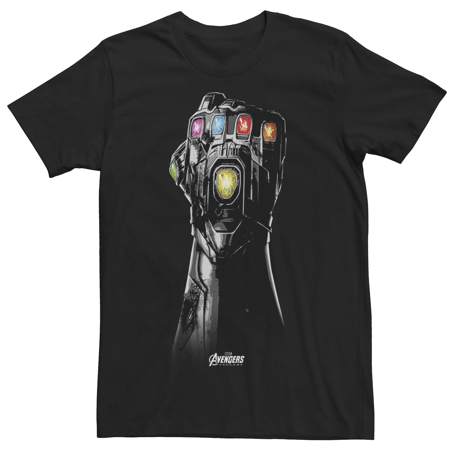 Marvel Avengers Endgame Thanos Infinity Gauntlet T-Shirt – Men's 100% Cotton Black Tee