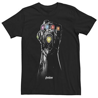 Men's Marvel Avengers Endgame Infinity Stone Gauntlet Grey Scale Graphic Tee