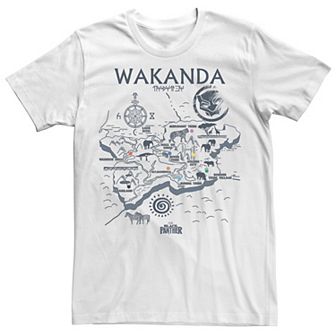 Men's Marvel Black Panther Kingdom of Wakanda Map Graphic Tee