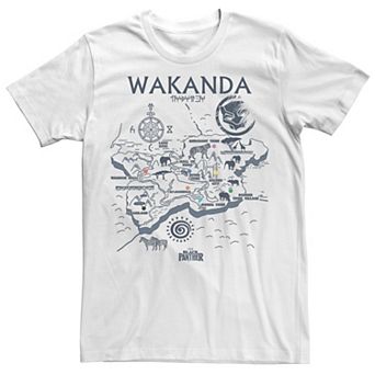 Men's Marvel Black Panther Kingdom of Wakanda Map Graphic Tee