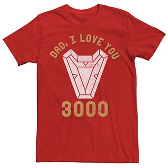 Men's Marvel Dad I Love You 3000 Arc Reactor Father's Day Graphic Tee