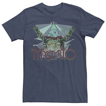 Men's Marvel Spider-Man Far From Home Mysterio Drone Pixel Graphic Tee