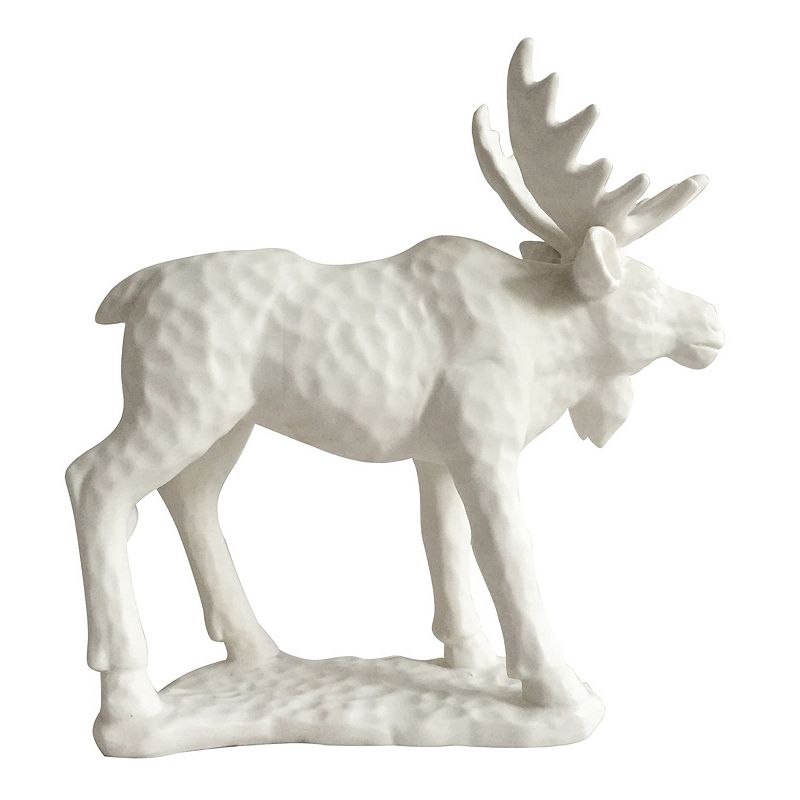 Woodland Moose Table Decor, White