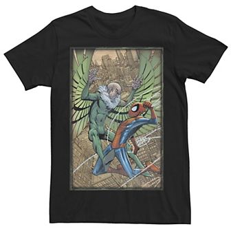 Men's Marvel Spider-Man And Vulture Action Poster Tee