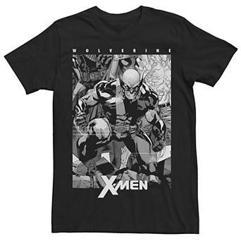 Men's Marvel X-Men Wolverine Black & White Comic Panel Tee