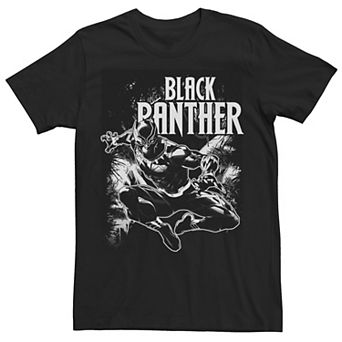 Men's Marvel Black Panther Tonal Whiteout Frontward Leap Tee