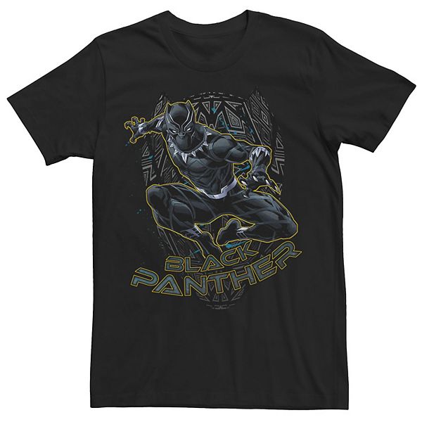 Men's Marvel Black Panther Gold Trimmed Pounce Tee