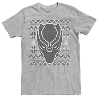 Men's Marvel Black Panther Mask Ugly Christmas Tee