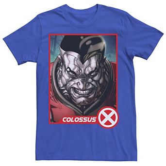 Men's Marvel X-Men Colossus Headshot Profile Trading Card Tee
