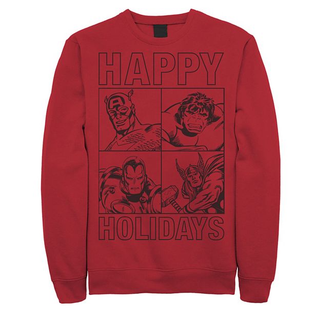 Men s Marvel Happy Holidays Christmas Sweatshirt