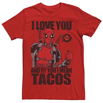 Men's Marvel Deadpool I Love Tacos Valentine's Tee