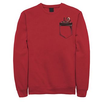 Men's Marvel Deadpool Peekaboo Faux Pocket Sweatshirt