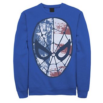 Men's Marvel Spider-Man American Flag Face Vintage Sweatshirt