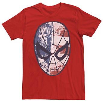 Men's Marvel Spider-Man American Flag Face Vintage Tee
