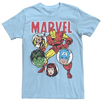 Men's Marvel Avengers Classic Group Shot Circles Graphic Tee