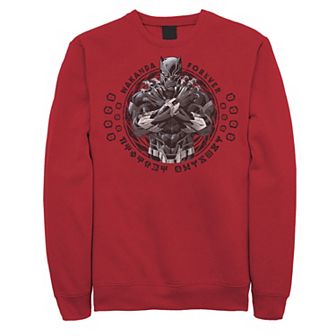 Men's Marvel Black Panther Crossed Arms Logo Graphic Fleece Pullover