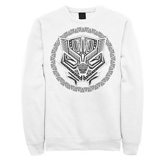 Men's Marvel Black Panther Geometric Circle Logo Graphic Fleece Pullover