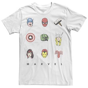Men's Marvel Retro Avengers Iconic Symbols Graphic Tee