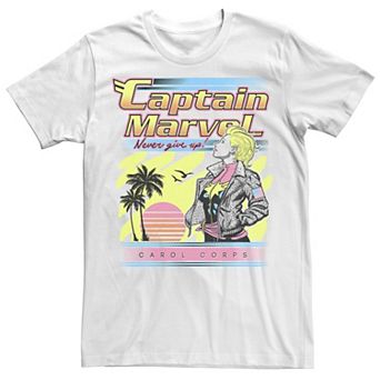 Men's Marvel Captain Marvel Never Give Up Carol Corps Retro Poster Graphic Tee