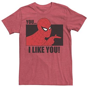 Men's Marvel Spider-Man You... I Like You! Vintage Portrait Panel Graphic Tee