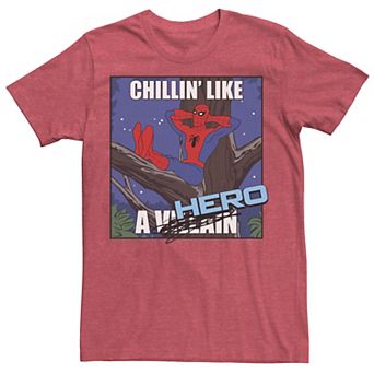 Men's Marvel Spider-Man Chillin' Like A Hero Portrait Tee